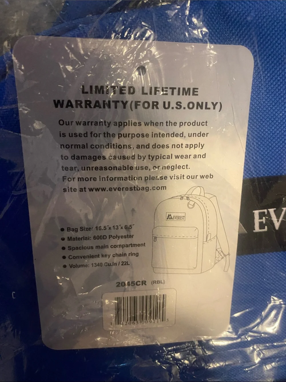 EVEREST Classic Blue Everyday Backpack for Men